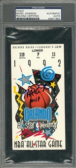1992 Magic Johnson Autographed NBA All Star Game Ticket (PSA/DNA Auth)